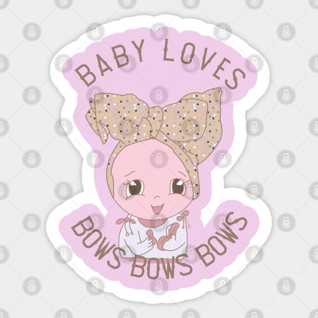 Baby Loves Bows Bows Bows Sticker by Luli and Liza